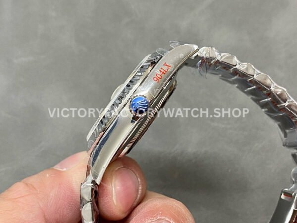 QF Factory Counterweight Rolex Day-Date 228239-0033 40mm Full White Gold Roman Numerals Olive Green Dial