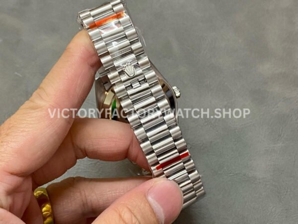 QF Factory Counterweight Rolex Day-Date 228239-0055 40mm Full White Gold Baguette Diamond Meteorite Dial