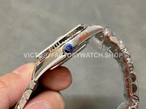 QF Factory Counterweight Rolex Day-Date 228239-0055 40mm Full White Gold Baguette Diamond Meteorite Dial