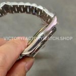 QF Factory Counterweight Rolex Day-Date 228239-0055 40mm Full White Gold Baguette Diamond Meteorite Dial