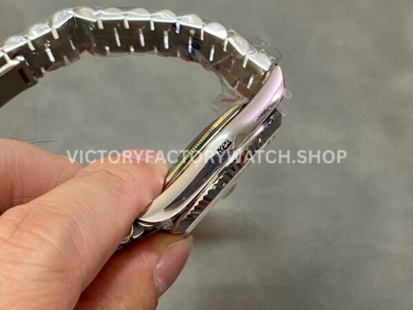 QF Factory Counterweight Rolex Day-Date 228239-0055 40mm Full White Gold Baguette Diamond Meteorite Dial