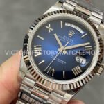 QF Factory Counterweight Rolex Day-Date 228239-0076 40mm Full White Gold Roman Numerals Dark (5) QF Factory Counterweight Rolex Day-Date 228239-0076 40mm Full White Gold Roman Numerals Dark Blue Dial
