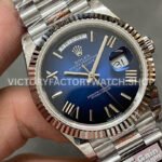 QF Factory Counterweight Rolex Day-Date 228239-0076 40mm Full White Gold Roman Numerals Dark (8) QF Factory Counterweight Rolex Day-Date 228239-0076 40mm Full White Gold Roman Numerals Dark Blue Dial
