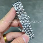 QF Factory Counterweight Rolex Day-Date 228396TBR-0002 40mm Full Platinum Baguette Diamond Blue Dial