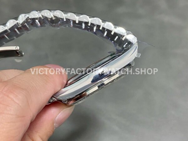 QF Factory Counterweight Rolex Day-Date 228396TBR-0002 40mm Full Platinum Baguette Diamond Blue Dial