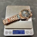 QF Factory Counterweight Rolex Day-Date 238235-0055 40mm Full Rose Gold Roman Number Black Dial