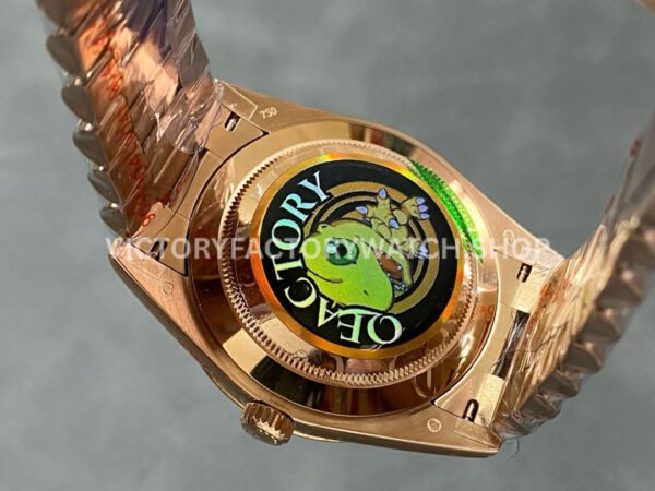 QF Factory Counterweight Rolex Day-Date 238235-0055 40mm Full Rose Gold Roman Number Black Dial