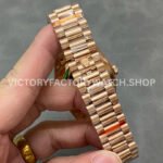 QF Factory Counterweight Rolex Day-Date 238235-0055 40mm Full Rose Gold Roman Number Black Dial