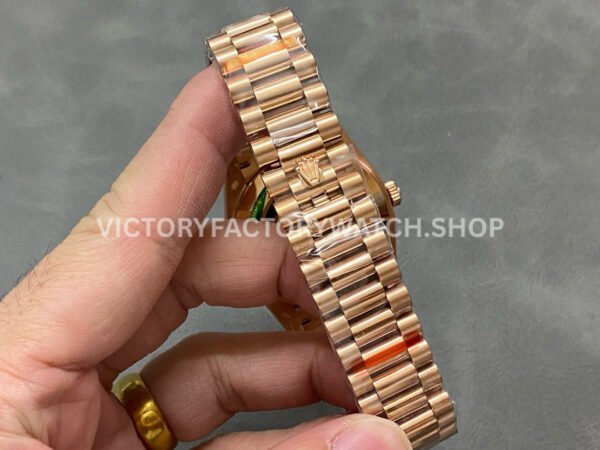 QF Factory Counterweight Rolex Day-Date 238235-0055 40mm Full Rose Gold Roman Number Black Dial