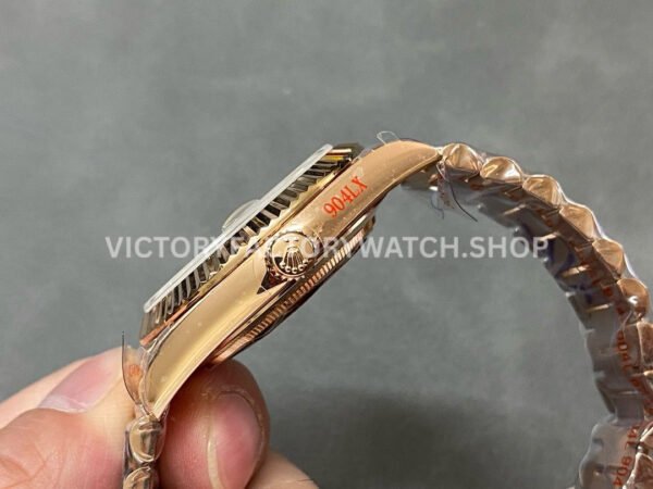 QF Factory Counterweight Rolex Day-Date 238235-0055 40mm Full Rose Gold Roman Number Black Dial