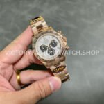 QF Factory Counterweight Rolex Daytona 116505-0014 40mm Full Rose Gold Meteorite Silver Dial