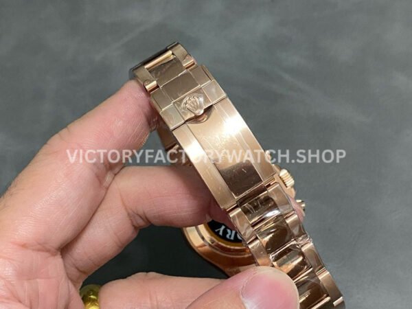 QF Factory Counterweight Rolex Daytona 116505-0014 40mm Full Rose Gold Meteorite Silver Dial