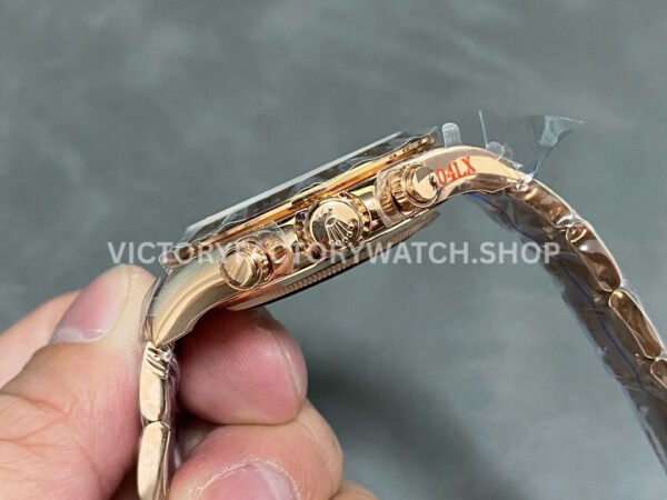 QF Factory Counterweight Rolex Daytona 116505-0014 40mm Full Rose Gold Meteorite Silver Dial