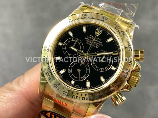 QF Factory Counterweight  Rolex Daytona 116508-0004 40mm Full Yellow Gold Black Dial