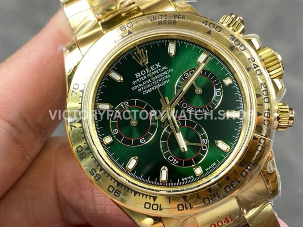 QF Factory Counterweight Rolex Daytona 116508-0013 40mm Full Yellow Gold Green Dial