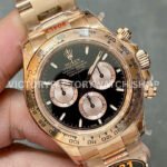 QF Factory Counterweight Rolex Daytona 126505-0004 40mm Full Rose Gold Black Dial