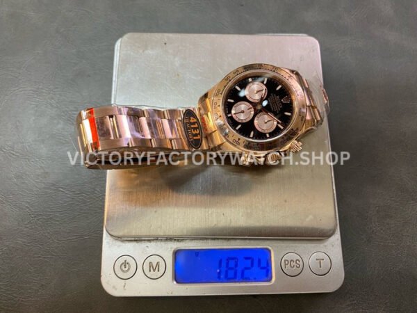 QF Factory Counterweight Rolex Daytona 126505-0004 40mm Full Rose Gold Black Dial