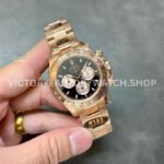 QF Factory Counterweight Rolex Daytona 126505-0004 40mm Full Rose Gold Black Dial