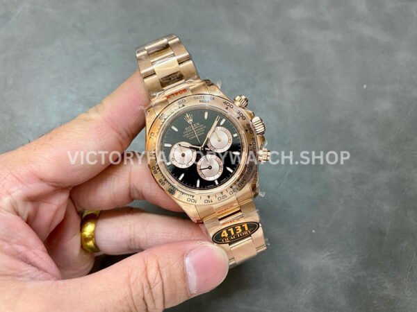 QF Factory Counterweight Rolex Daytona 126505-0004 40mm Full Rose Gold Black Dial