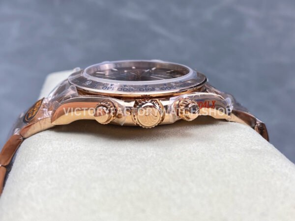 QF Factory Counterweight Rolex Daytona 126505-0005 40mm Full Rose Gold Chocolate Brown Dial