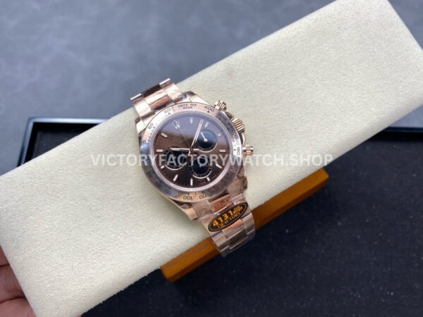 QF Factory Counterweight Rolex Daytona 126505-0005 40mm Full Rose Gold Chocolate Brown Dial