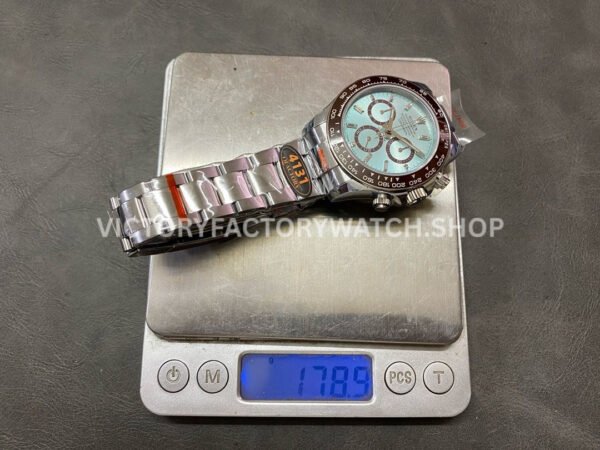 QF Factory Counterweight Rolex Daytona 126506-0002 40mm Full Platinum Baguette Diamond Sky Blue Dial (1) QF Factory Counterweight Rolex Daytona 126506-0002 40mm Full Platinum Baguette Diamond Sky Blue Dial