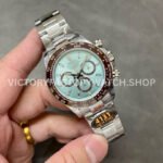 QF Factory Counterweight Rolex Daytona 126506-0002 40mm Full Platinum Baguette Diamond Sky Blue Dial (3) QF Factory Counterweight Rolex Daytona 126506-0002 40mm Full Platinum Baguette Diamond Sky Blue Dial