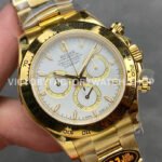 QF Factory Counterweight Rolex Daytona 126508-0001 40mm Full Yellow Gold White Dial