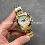 QF Factory Counterweight Rolex Daytona 126508-0001 40mm Full Yellow Gold White Dial
