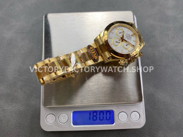 QF Factory Counterweight Rolex Daytona 126508-0001 40mm Full Yellow Gold White Dial