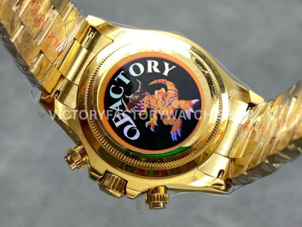 QF Factory Counterweight Rolex Daytona 126508-0001 40mm Full Yellow Gold White Dial