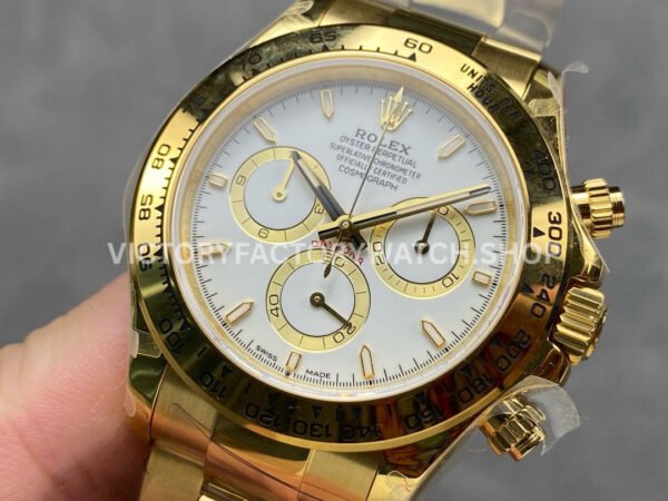 QF Factory Counterweight Rolex Daytona 126508-0001 40mm Full Yellow Gold White Dial