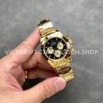 QF Factory Counterweight Rolex Daytona 126508-0002 40mm Full Yellow Gold Champagne Eye Black Dial
