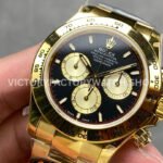 QF Factory Counterweight Rolex Daytona 126508-0002 40mm Full Yellow Gold Champagne Eye Black Dial