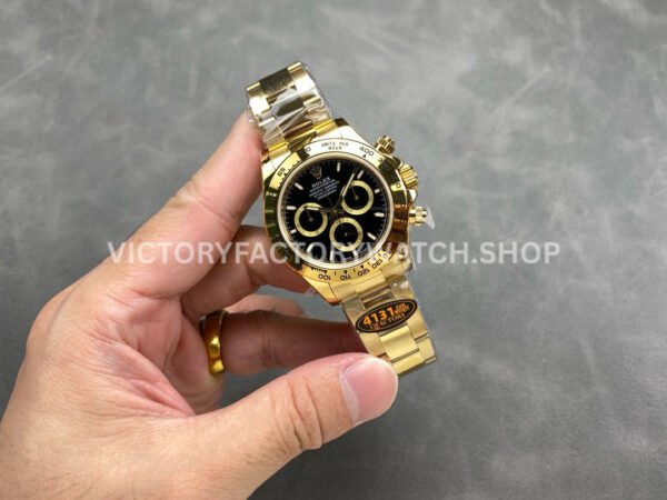 QF Factory Counterweight Rolex Daytona 126508-0004 40mm Full Yellow Gold Black Dial  Brand  Rolex