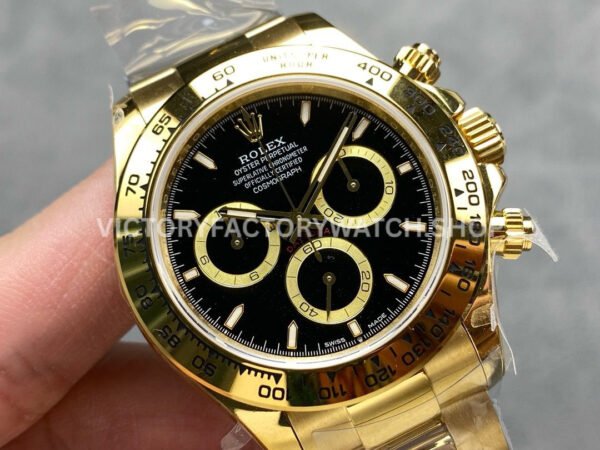 QF Factory Counterweight Rolex Daytona 126508-0004 40mm Full Yellow Gold Black Dial  Brand  Rolex
