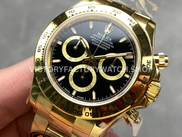 QF Factory Counterweight Rolex Daytona 126508-0004 40mm Full Yellow Gold Black Dial  Brand  Rolex