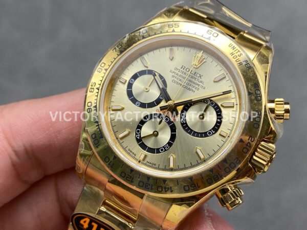 QF Factory Counterweight Rolex Daytona 126508-0005 40mm Full Yellow Gold Champagne Dial