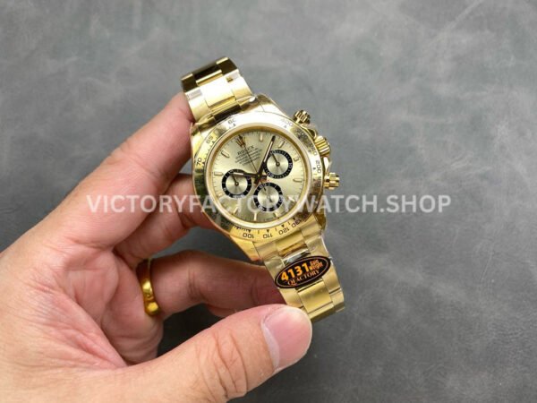 QF Factory Counterweight Rolex Daytona 126508-0005 40mm Full Yellow Gold Champagne Dial