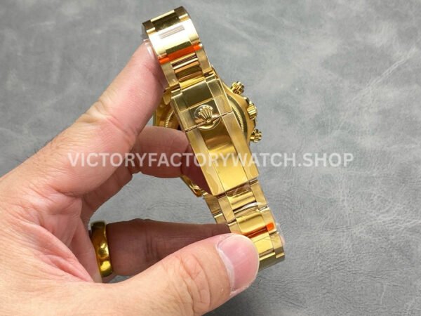 QF Factory Counterweight Rolex Daytona 126508-0006 40mm Full Yellow Gold Black Eye Champagne Dial