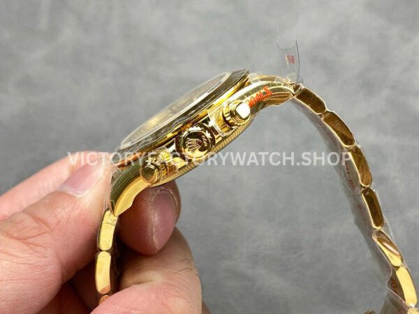 QF Factory Counterweight Rolex Daytona 126508-0006 40mm Full Yellow Gold Black Eye Champagne Dial