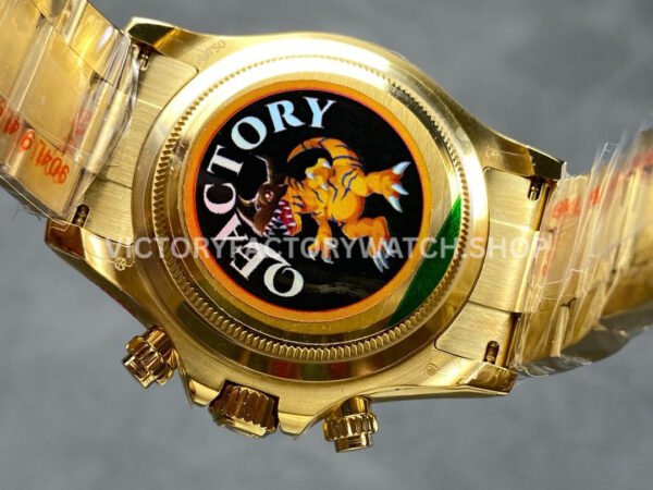 QF Factory Counterweight Rolex Daytona 126508-0006 40mm Full Yellow Gold Black Eye Champagne Dial