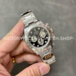 QF Factory Counterweight Rolex Daytona 126509-0002 40mm Full White Gold Diamond Black Dial
