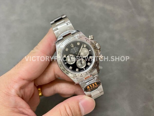 QF Factory Counterweight Rolex Daytona 126509-0002 40mm Full White Gold Diamond Black Dial
