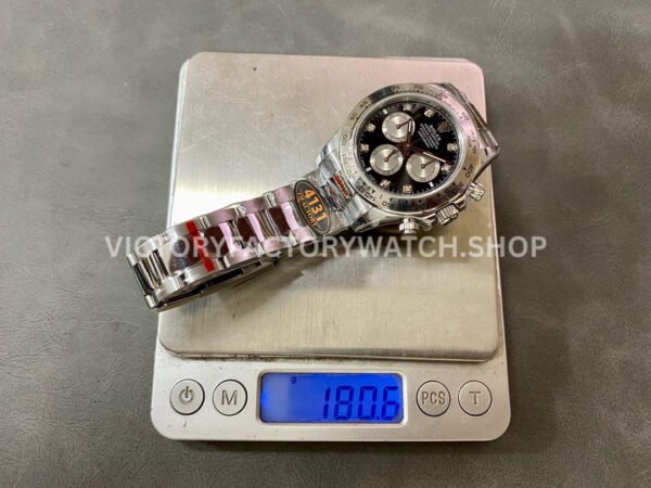 QF Factory Counterweight Rolex Daytona 126509-0002 40mm Full White Gold Diamond Black Dial