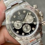 QF Factory Counterweight Rolex Daytona 126509-0002 40mm Full White Gold Diamond Black Dial