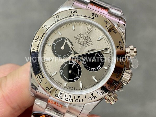 QF Factory Counterweight Rolex Daytona 126509-0003 40mm Full White Gold Silver Dial