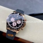 QF Factory Counterweight Rolex Daytona 126515LN-0002 40mm Rose Gold Oysterflex Black Dial