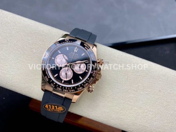 QF Factory Counterweight Rolex Daytona 126515LN-0002 40mm Rose Gold Oysterflex Black Dial
