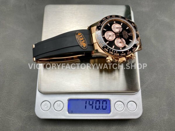 QF Factory Counterweight Rolex Daytona 126515LN-0002 40mm Rose Gold Oysterflex Black Dial